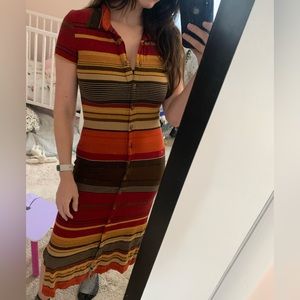 Vintage Liz Claiborne dresses striped button front dress